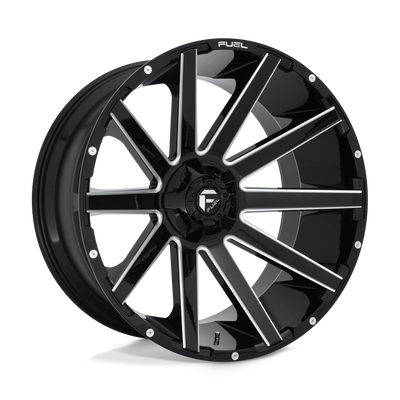 Contra - 24in, Cast Aluminum, Gloss Black Milled, 24X12, 6X135/5.5, -44mm, 885463860282, SAE J2530 JWL VIA, 885463860282