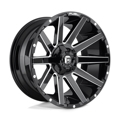 Contra - 22in, Cast Aluminum, Gloss Black Milled, 22X10, 6X135/5.5, -19mm, 885463860145, SAE J2530 JWL VIA, 885463860145