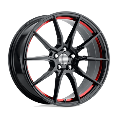 PR193 - 20in, Cast Aluminum, Gloss Black Red Machined, 20X10, 5X4.5, 40mm, 757558760138, 757558760138