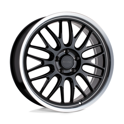 P4C - 18in, Cast Aluminum, Gloss Black W/ Mach Cut Lip, 18X8, 5X120, 35mm, 195338161636, 195338161636