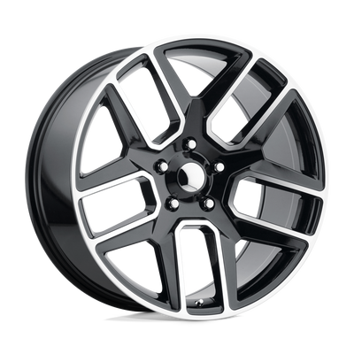 PR192 - 22in, Cast Aluminum, Gloss Black Machined, 22X10, 6X5.5, 25mm, 757558760008, 757558760008