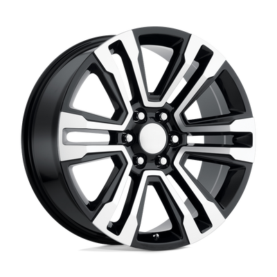 PR182 - 20in, Cast Aluminum, Gloss Black Machined, 20X9, 6X5.5, 24mm, 757558665570, 757558665570