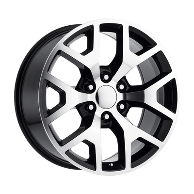 PR169 - 20in, Cast Aluminum, Gloss Black W/ Machined Spokes, 20X9, 6X5.5, 27mm, 757558566693, 757558566693