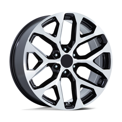 PR177 - 20in, Cast Aluminum, Gloss Black Machined Face, 20X9, 6X5.5, 24mm, 194933327195, SAE J2530 JWL VIA, 194933327195