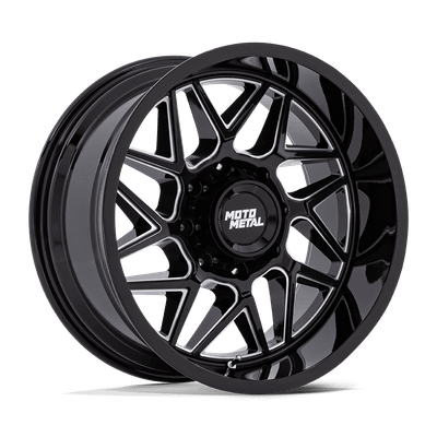 Turbine - 20in, Cast Aluminum, Gloss Black Milled, 20X10, 8X180, -18mm, 194933337859, SAE J2530 JWL VIA, 194933337859
