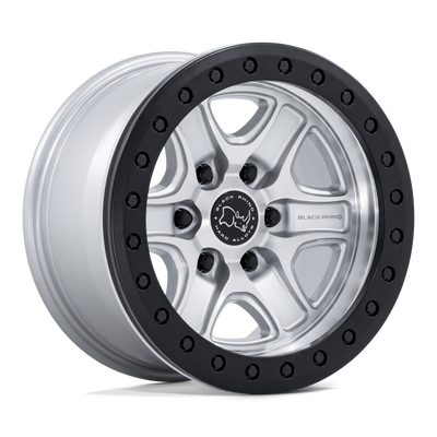 Echo Trail Lock Beadlock - 17in, Cast Aluminum, Hyper Silver W/ Machined Face, 17X8.5, 6X135, 0mm, 194933440078, SAEJ2530, 194933440078