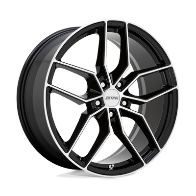 P5C - 20in, Cast Aluminum, Gloss Black W/ Mach Cut Face, 20X8.5, 5X115, 40mm, 195338080944, 195338080944