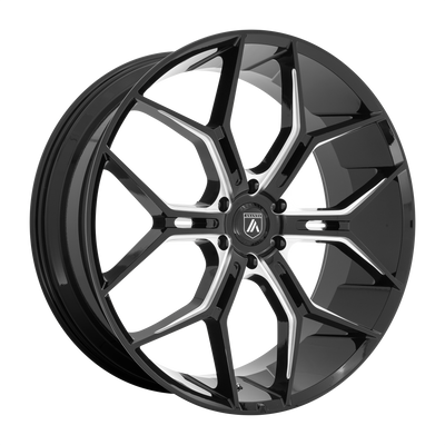 Monarch Truck - 22in, Cast Aluminum, Gloss Black Milled, 22X9.5, 6X135, 38mm, 194933103447, SAEJ2530, 194933103447