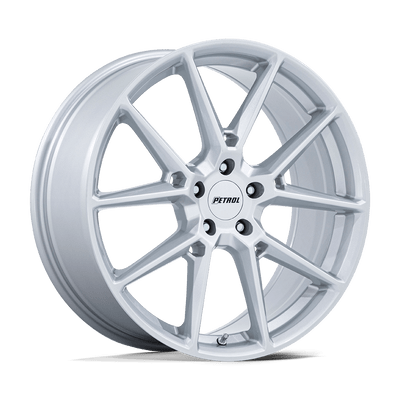 P1E - 18in, Cast Aluminum, Gloss Silver, 18X8, 5X120, 35mm, 194933369331, SAE J2530 JWL VIA, 194933369331