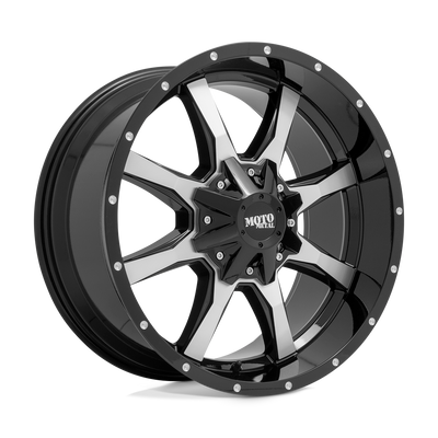 MO970 - 17in, Cast Aluminum, Gloss Black W/ Machined Face, 17X9, 5X5.0/5.5, -12mm, 885463127248, SAE J2530, 885463127248
