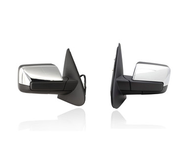 Door Mirror Compatible/Replacement for '07-08 Lincoln Navigator - Power, Heated, Power-Folding With Memory/Puddle/Signal, Chrome, Pair, Left Driver + Right Passenger Set, 8L7Z17682AA, 8L7Z17683AA