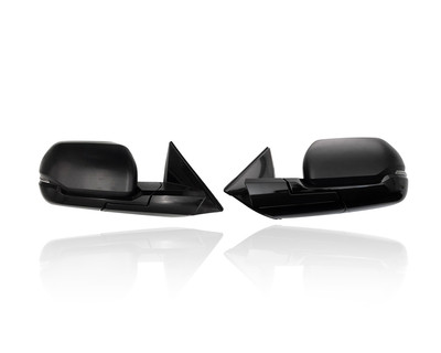 Door Mirror Compatible/Replacement for '22-26 Toyota Tundra SR5 - Manual Folding With Signal, Without Camera, Non-Extendable Textured, Pair, Left Driver + Right Passenger Set, 879100C660, 879400C662