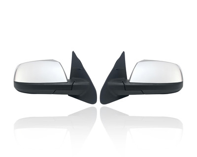 Door Mirror Compatible/Replacement for '14-17 Toyota Tundra Platinum/1794 - Power, Heated With Signal/Blindspot, Chrome, Pair, Left Driver + Right Passenger Set, 879100C420, 879400C440