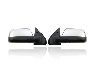 Door Mirror Compatible/Replacement for 14-17 Toyota Tundra Limited/Platinum/1794 - Power, Heated With Signal, Without Blindspot, Chrome, Pair, Left Driver + Right Passenger Set, 879100C450, 879400C470