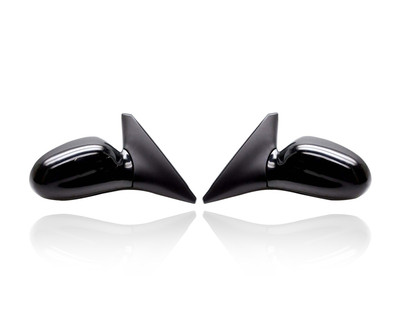 Door Mirror Compatible/Replacement for '00-01 Kia Spectra - Power Unpainted, Pair, Left Driver + Right Passenger Set, 0K2AC69120BXX, 0K2AC69180BXX