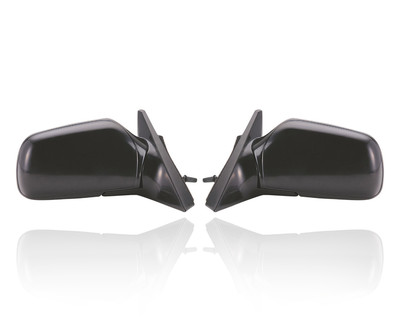 Door Mirror Compatible/Replacement for '88-92  Mazda 626 - Manual Black, Pair, Left Driver + Right Passenger Set, GJ3069110C, GJ3069170C