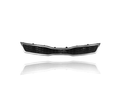 Grille -  Compatible/Replacement for '16-17 Kia Rio5 Hatchback EX/SX - Upper Chrome Frame Black Insert, 863501W710