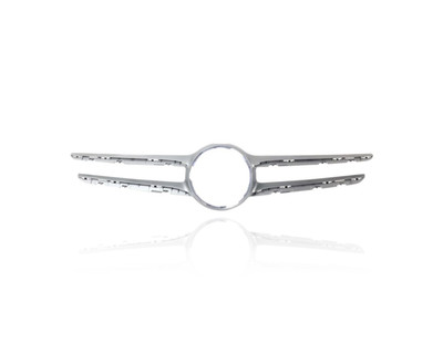 Grille Molding -  Compatible/Replacement for '15-18 Mercedes-Benz C300/350E/400/43/450/63 Sedan - Main Emblem Trim With Cruise Sensor/Camera, Silver, 20588807609982