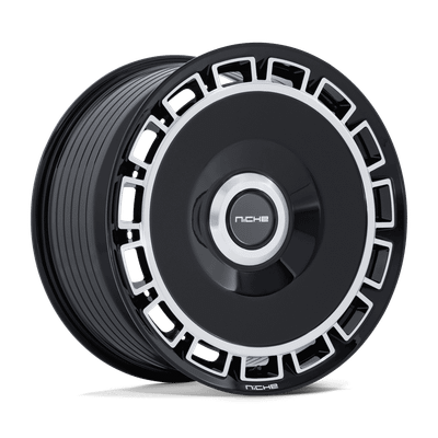 Venice - 20in, Flow Formed Aluminum, Gloss Black W/ Machined Face, 20X10.5, 5X112/120, 38mm, 194933448432, SAEJ2530, 194933448432
