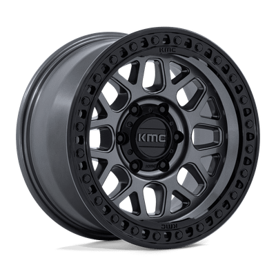GRS - 17in, Cast Aluminum, Gloss Gunmetal W/ Gloss Black, 17X9, 5X5.0, 0mm, 194933461202, SAEJ2530, 194933461202