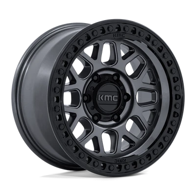 GRS - 17in, Cast Aluminum, Gloss Gunmetal W/ Gloss Black, 17X8.5, 5X5.0, 0mm, 194933461295, SAEJ2530, 194933461295