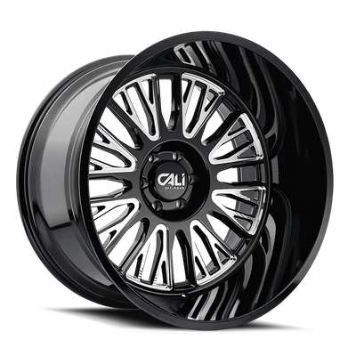 Vertex - 20in, Gloss Black/Milled Spokes, 20X10, 6x139.7, -25mm, 729419174033, 729419174033
