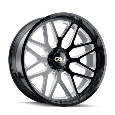 Invader - 20in, Gloss Black/Milled Spokes, 20X10, 6x139.7, -25mm, 729419161880, 729419161880