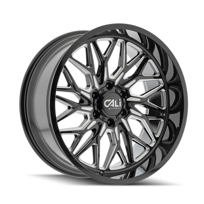 Crusher - 20in, Gloss Black/Milled Spokes, 20X10, 6x139.7, -19mm, 729419187996, 729419187996