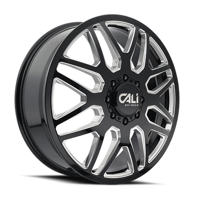 Invader Dually - 22in, Gloss Black/Milled Spokes, 22X8.25, 8x210, 115mm, 729419171636, 729419171636