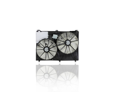Dual Radiator and Condenser Fan Assembly - Compatible/Replacement for '14-19 Toyota Highlander 4/6-Cylinder 2.7/3.5-Liter Without Tow Package - With Fan Control Module - 163630P230