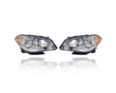 Headlight Assembly - Compatible/Replacement for '08-12 Chevrolet Malibu, 08-10 Malibu Hybrid - Pair, Left Driver + Right Passenger Set - 22897126, 22897127 Headlight Assembly - Compatible/Replacement for '08-12 Chevrolet Malibu, 08-10 Malibu Hybrid - Pair, Left Driver + Right Passenger Set - 22897126, 22897127