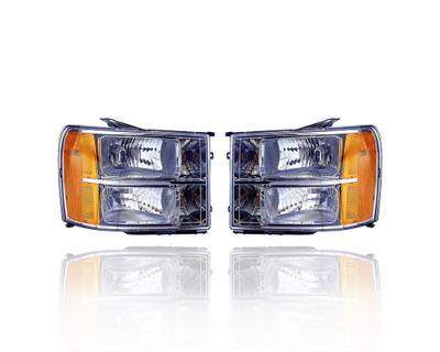 Headlight Assembly - Compatible/Replacement for '07-13 GMC Sierra 1500, 07-14 2500/3500 Series, 09-13 1500-Hybrid - Pair, Left Driver + Right Passenger Set - 22853030, 22853029 - CAPA Headlight Assembly - Compatible/Replacement for '07-13 GMC Sierra 1500, 07-14 2500/3500 Series, 09-13 1500-Hybrid - Pair, Left Driver + Right Passenger Set - 22853030, 22853029 - CAPA