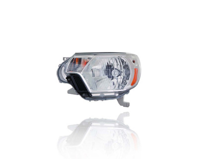 Headlight Assembly - Compatible/Replacement for '12-15 Toyota Tacoma Base/4x2/4x4/PreRunner 4/6-Cylinder 2.7/4.0L - Halogen Chrome Interior - Left Hand - Driver - 8115004181