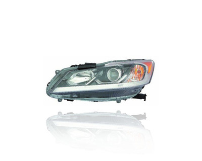 Headlight Assembly - Compatible/Replacement for '16-17 Honda Accord Sedan EX/EXL/Sport/SE - Halogen-Type With LED Daytime Running Light - Left Hand - Driver - 33150T2AA81 Headlight Assembly - Compatible/Replacement for '16-17 Honda Accord Sedan EX/EXL/Sport/SE - Halogen-Type With LED Daytime Running Light - Left Hand - Driver - 33150T2AA81
