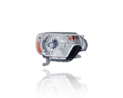 Headlight Assembly - Compatible/Replacement for '12-15 Toyota Tacoma Base/4x2/4x4/PreRunner 4/6-Cylinder 2.7/4.0L - Halogen Chrome Interior - Right Hand - Passenger - 8111004181