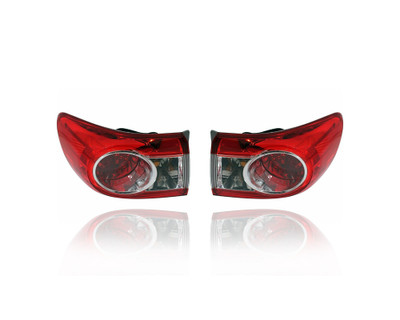 Tail Light Assembly - Compatible/Replacement for '11-13 Toyota Corolla (North American Built) - Outer On Body Quarter Panel - Pair, Left Driver + Right Passenger Set - 8155002580, 8156002580 Tail Light Assembly - Compatible/Replacement for '11-13 Toyota Corolla (North American Built) - Outer On Body Quarter Panel - Pair, Left Driver + Right Passenger Set - 8155002580, 8156002580
