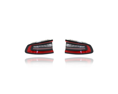 Tail Light Assembly - Compatible/Replacement for '15-21 Dodge Charger - Outer On Body - Pair, Left Driver + Right Passenger Set - 68213144AD, 68213145AD - CAPA Tail Light Assembly - Compatible/Replacement for '15-21 Dodge Charger - Outer On Body - Pair, Left Driver + Right Passenger Set - 68213144AD, 68213145AD - CAPA