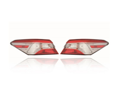 Tail Light Assembly - Compatible/Replacement for '18-20 Toyota Camry/Hybrid L/LE (North American Build) - Outer On Body - Pair, Left Driver + Right Passenger Set - 8155006720, 8156006720 Tail Light Assembly - Compatible/Replacement for '18-20 Toyota Camry/Hybrid L/LE (North American Build) - Outer On Body - Pair, Left Driver + Right Passenger Set - 8155006720, 8156006720