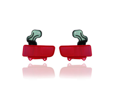 Bumper Reflector - Compatible/Replacement for '15-16 Honda CR-V - Rear - Pair, Left Driver + Right Passenger Set - 33505T1WA01, 33555T1WA01 - CAPA