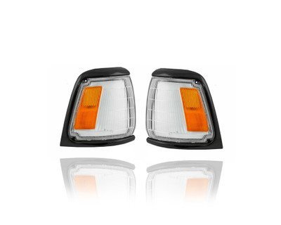 Cornering Light Assembly - Compatible/Replacement for '89-91 Toyota Pickup 2WD - Black - Pair, Left Driver + Right Passenger Set - 8161089175, 8162089175 Cornering Light Assembly - Compatible/Replacement for '89-91 Toyota Pickup 2WD - Black - Pair, Left Driver + Right Passenger Set - 8161089175, 8162089175