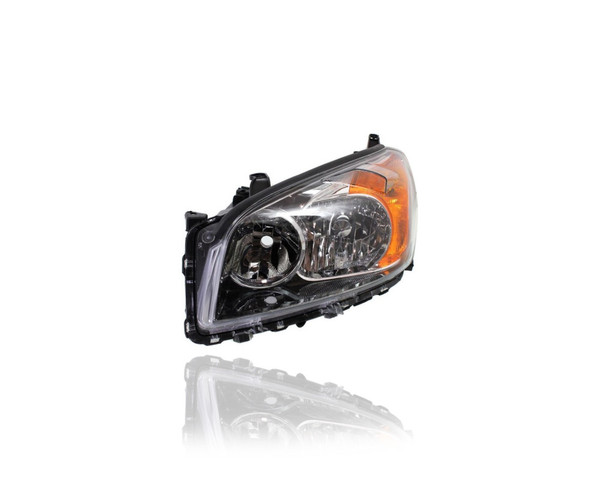 Headlight Assembly - Compatible/Replacement for '09-12 Toyota RAV4 Sport (Japan Built) Halogen Black Interior Bezel - Left Hand - Driver - 8117042480