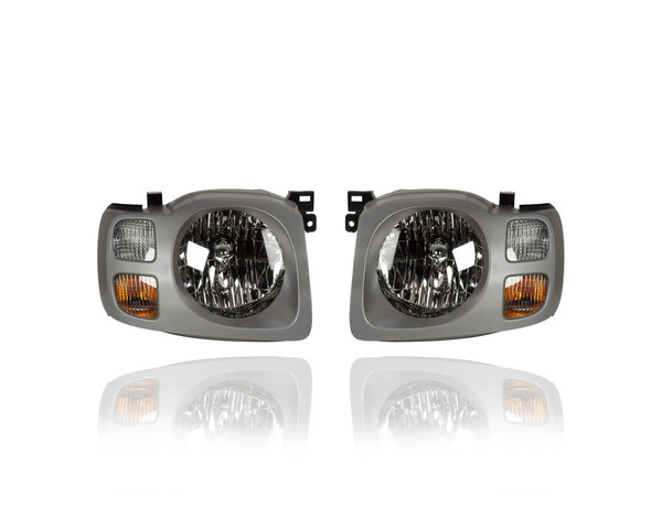 Headlight Assembly - Compatible/Replacement for '02-04 Nissan Xterra SE Model - Pair, Left Driver + Right Passenger Set - 260107Z826, 260607Z826