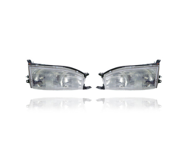 Headlight Assembly - Compatible/Replacement for '92-94 Toyota Camry - Pair, Left Driver + Right Passenger Set - 8111006011, 8115006011