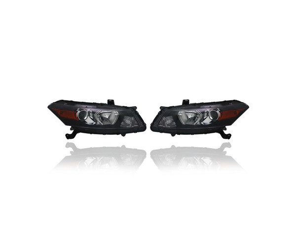 Headlight Assembly - Compatible/Replacement for '11-12 Honda Accord Coupe - Pair, Left Driver + Right Passenger Set - 33100TE0A11, 33150TE0A11