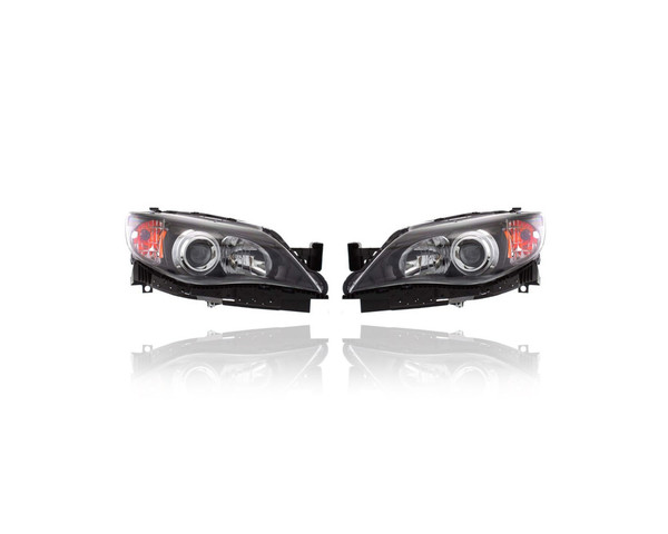Headlight Assembly - Compatible/Replacement for '08-11 Subaru Impreza 2.5L/WRX - Halogen - Pair, Left Driver + Right Passenger Set - 84001FG241, 84001FG251