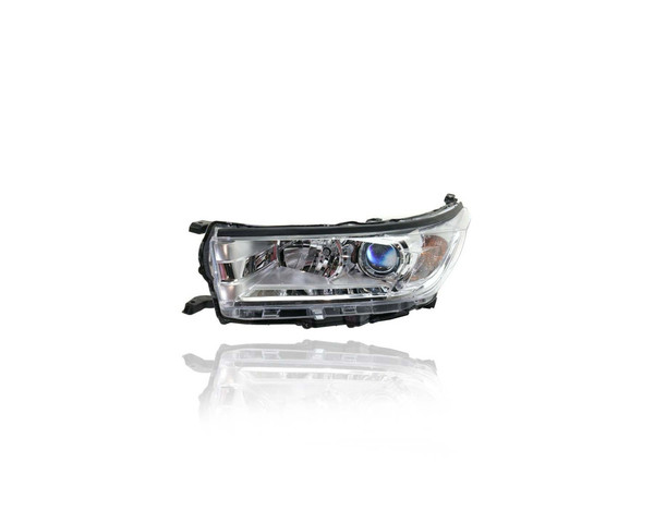 Headlight Assembly - Compatible/Replacement for '17-19 Toyota Highlander/Hybrid LE/LE Plus/XLE - Smoked Chrome Without LED Daytime Running Light - Left Hand - Driver - 811500E330
