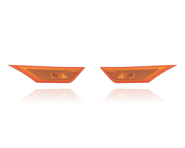 Side Marker Light Assembly For 33800TBAA02, 33850TBAA02 16-20 Honda Civic Coupe/Sedan, 17-21 Hatchback, 17-19 Type-R - Pair, Left Driver + Right Passenger Set