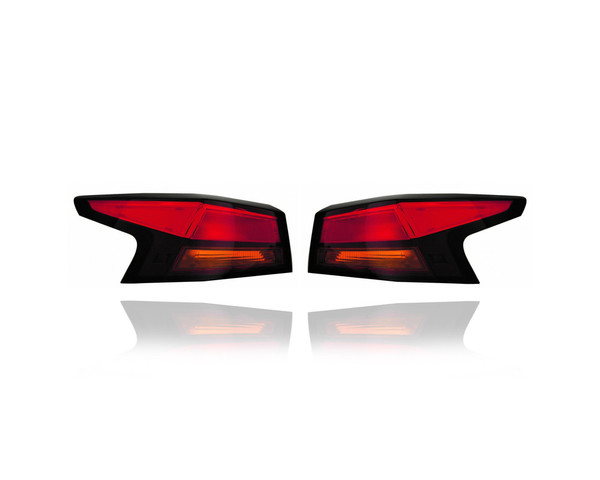 Tail Light Assembly - Compatible/Replacement for '19-21 Nissan Altima - Outer On Body Quarter Panel - Pair, Left Driver + Right Passenger Set - 265506CA1A, 265556CA1A