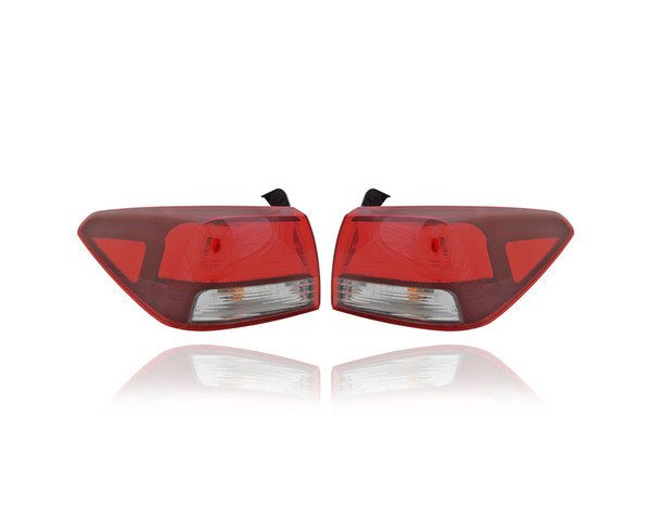 Tail Light Assembly - Compatible/Replacement for '18-20 Kia Rio Sedan Outer On Body - Pair, Left Driver + Right Passenger Set - 92402H9100, 92401H9100