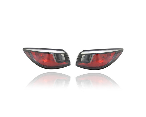 Tail Light Assembly - Compatible/Replacement for '16-16 Scion iA, 16-20 Yaris/iA Sedan - Outer On Body Quarter Panel - Pair, Left Driver + Right Passenger Set - 81550WB004, 81560WB004 - CAPA